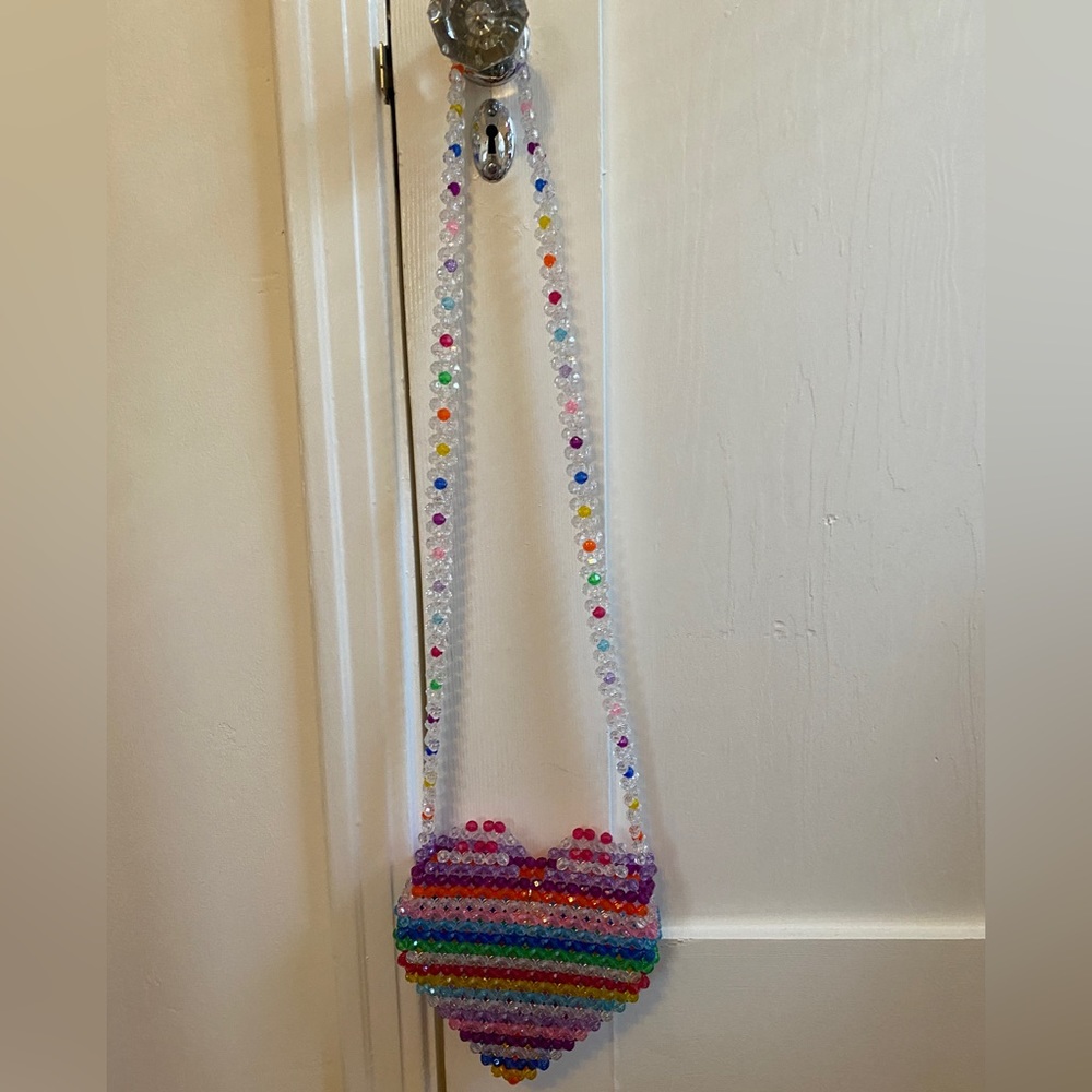 Susan Alexandra Rainbow Heart Crossbody Bag